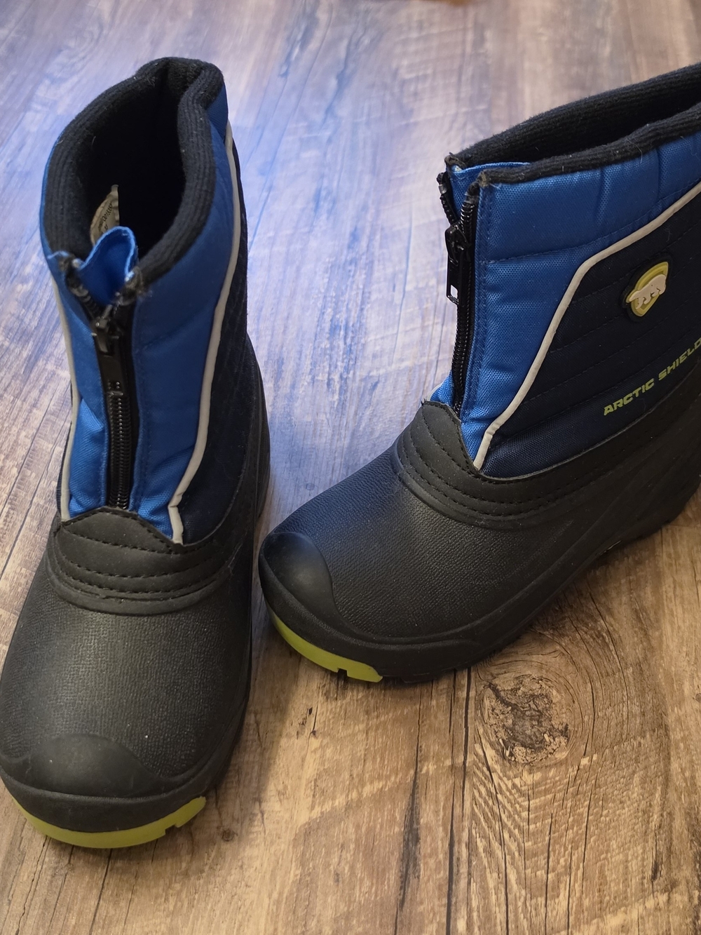 Arctic Shield Kids Snow Boots Size 13 Blue Front Zip Winter Water Resistant